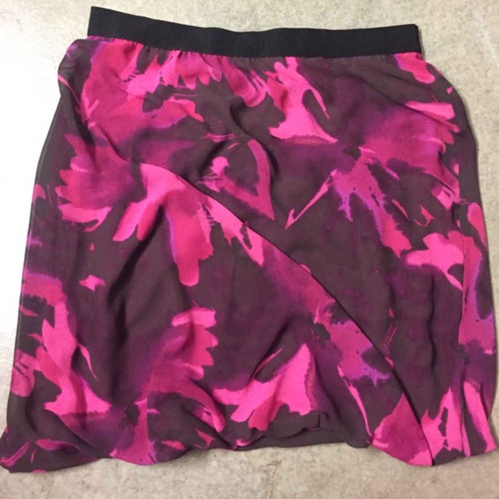 Magenta floral skirt